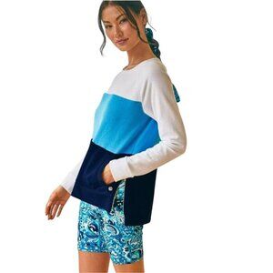 Lilly Pulitzer NWT Beach Comber Pullover Low Tide Navy Luxletic Size XXL